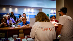 staff checking people in for advocacy days conference at disney