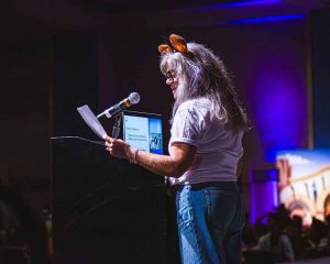lady speaking at podium